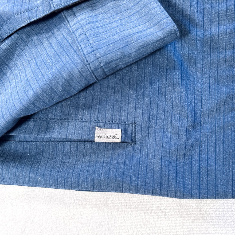 TRAVISMATHEW Men's Size M/L Reversible Power Surge Blue Black Full Zip Jacket - Picture 3 of 6